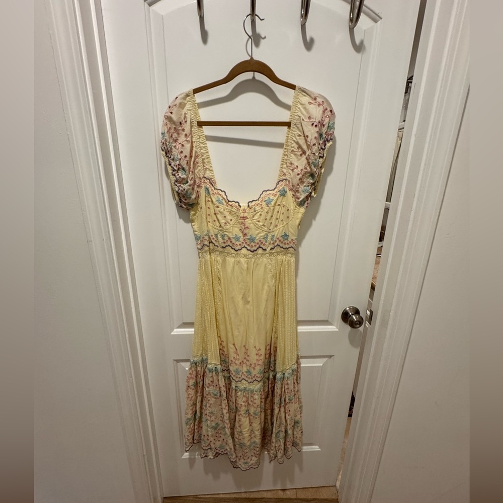 Love Shack Fancy Floral Yellow Dress